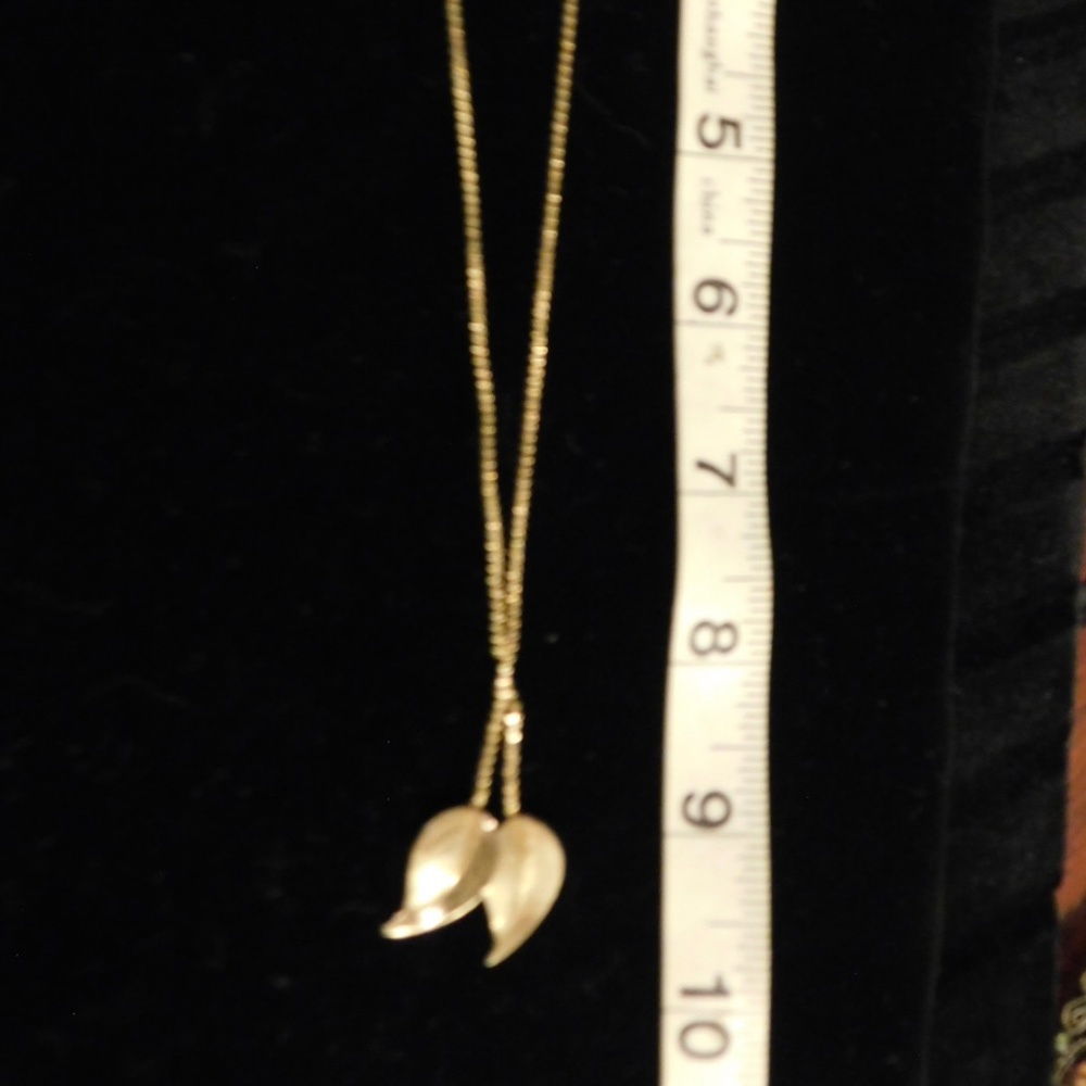 Golden Double Leaf Necklace